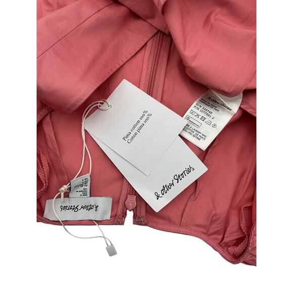 & Other Stories 'Flared' Pink Cotton Mini Dress Size 4 - Picture 4 of 4